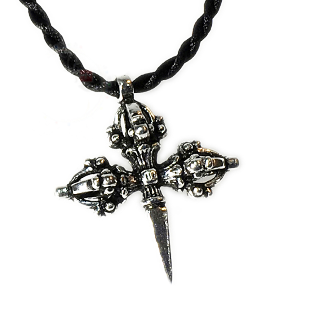 十字普巴杵 925銀&黑繩項鍊【十方】145994