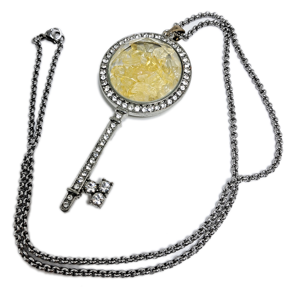 黃水晶能量鑽石之鑰 項鍊 51公分【十方】145880