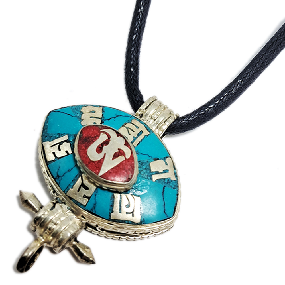 嗡+六字真言綠松石嘎屋項鍊【十方】147802