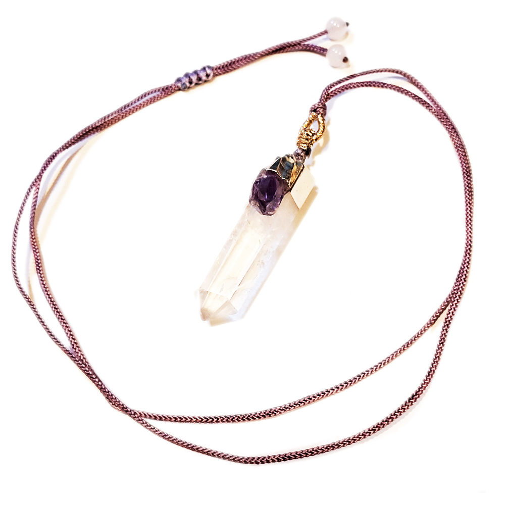 水晶柱&紫晶柱中國結項鍊【十方】148524