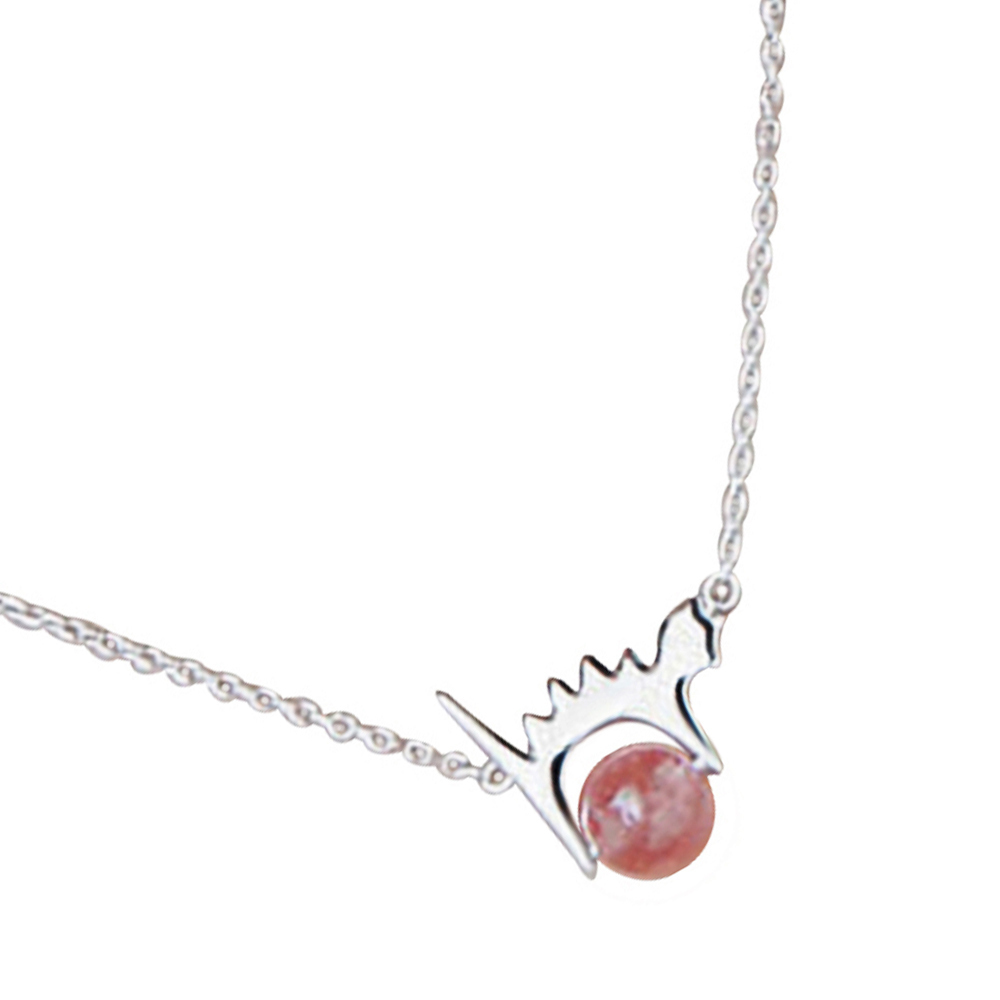 草莓晶 炸毛貓 925純銀 項鍊【十方】149321