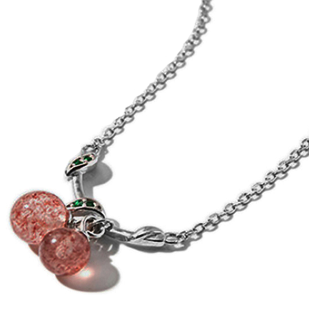 草莓晶 櫻桃 好人緣 925純銀 項鍊【十方】149312