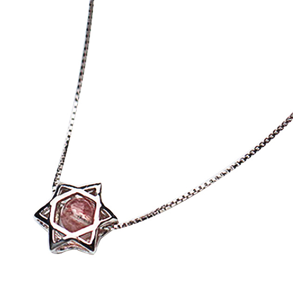 草莓晶 大衛星 925純銀 項鍊【十方】149319