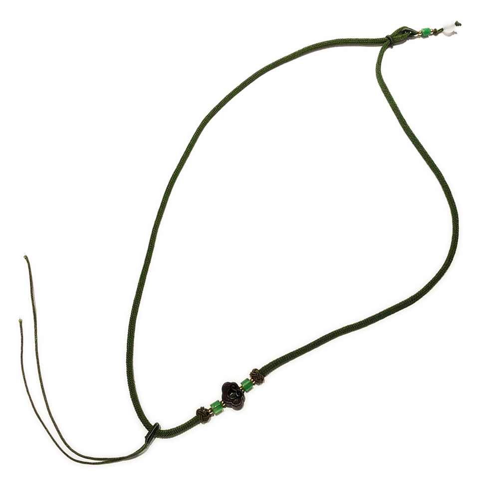 紫檀吉祥雲+墨綠中國結項鍊 配件【十方】149356