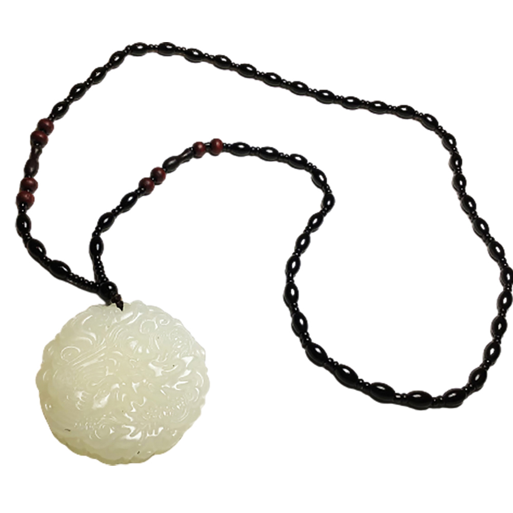 龍鳳白玉佩+黑玉髓項鍊【十方】150280