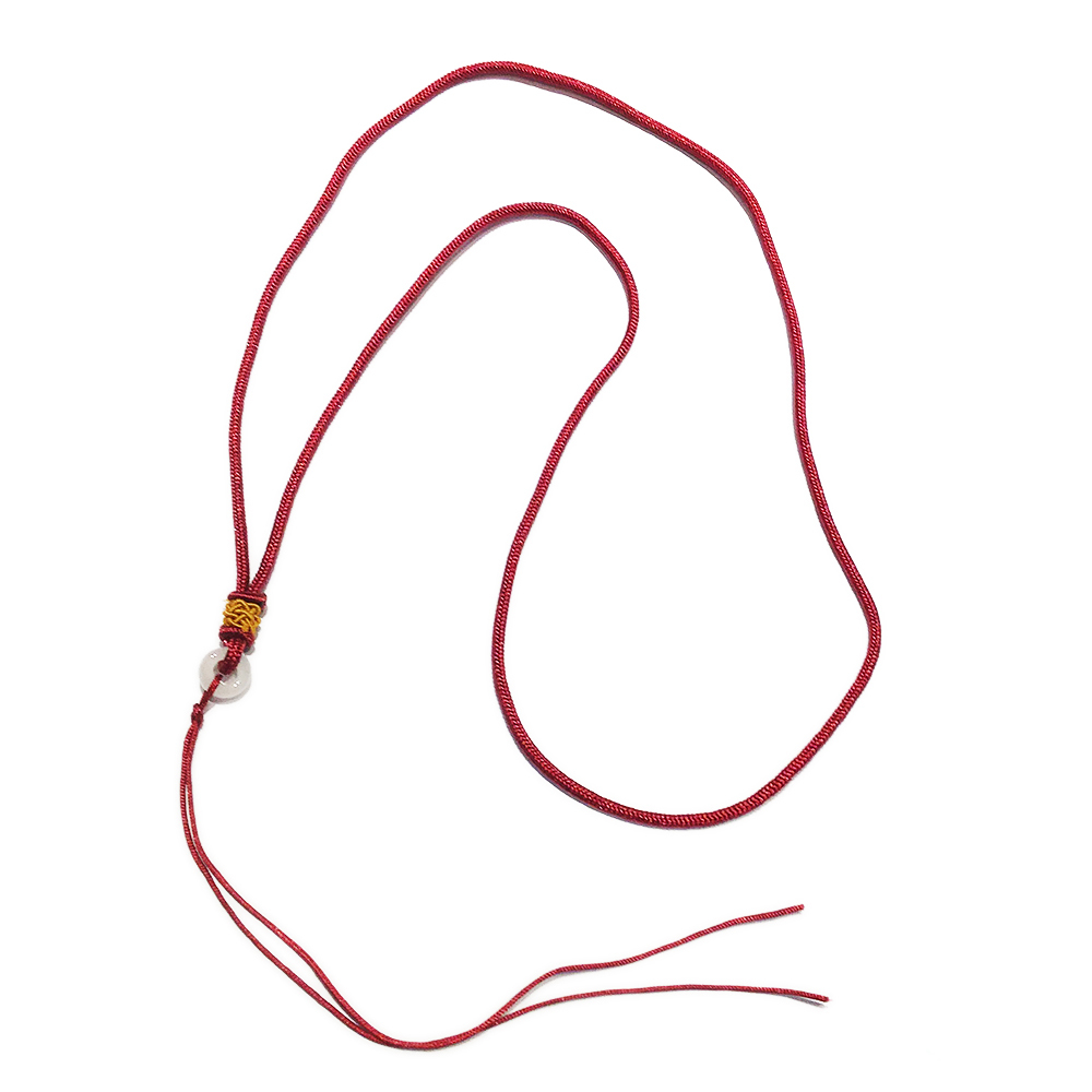 玉扣+酒紅色中國結項鍊配件【十方】149699