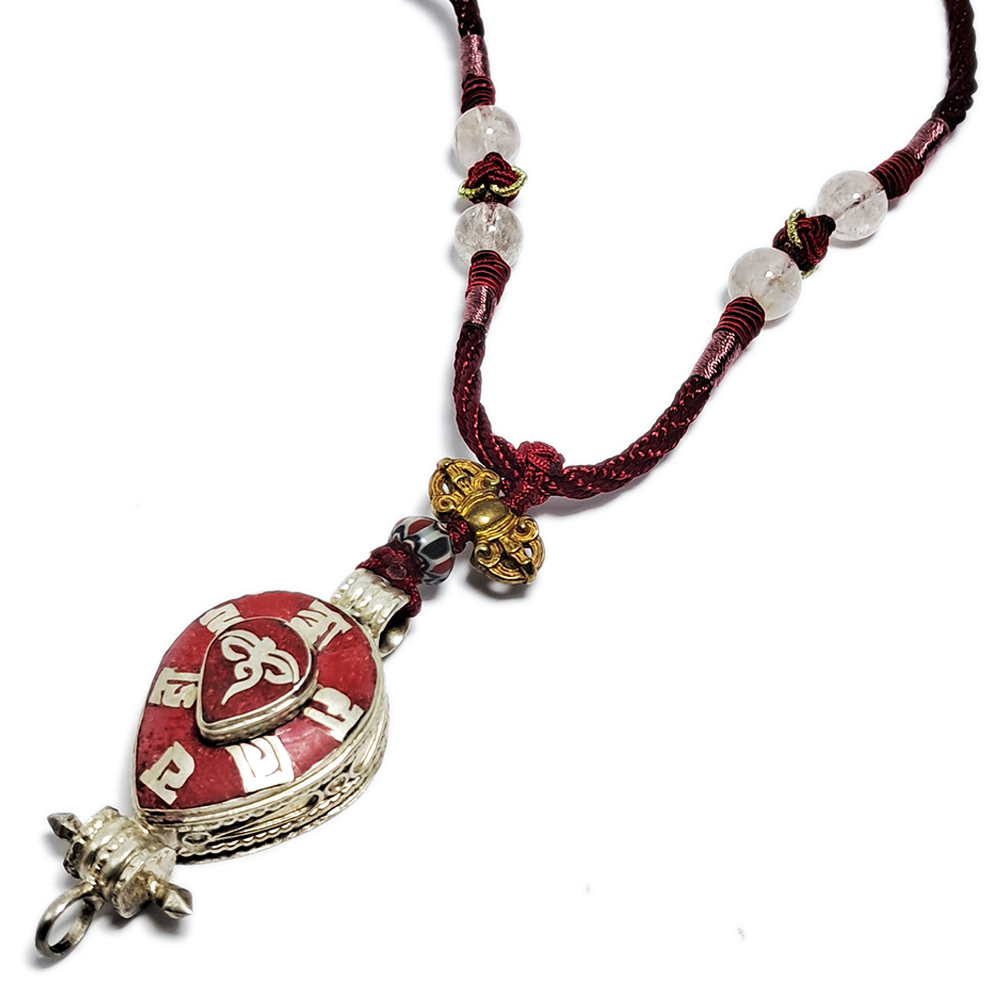 金剛杵&六字真言嘎嗚中國結項鍊【十方】150105