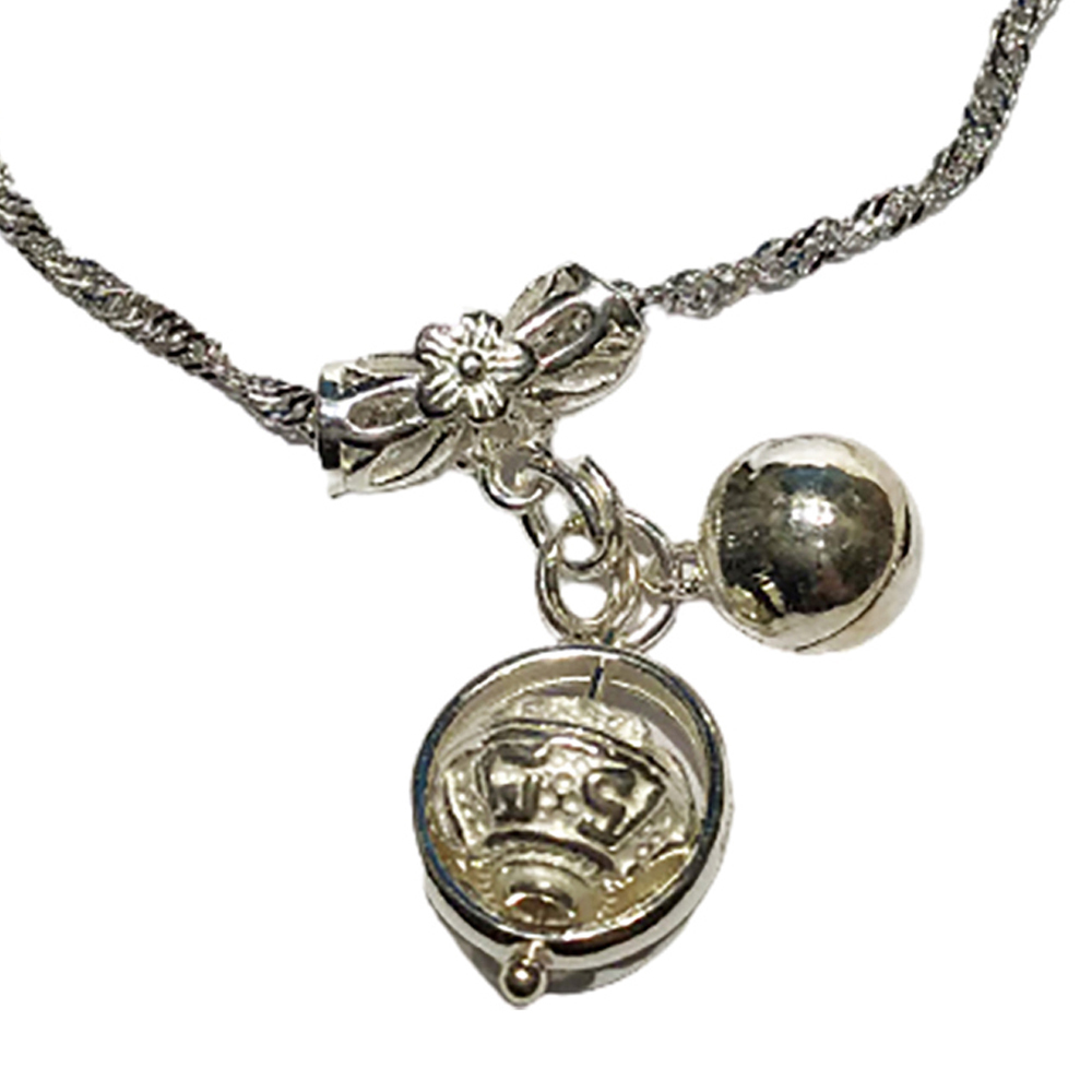 六字真言轉運珠+鈴鐺925銀項鍊【十方】150321