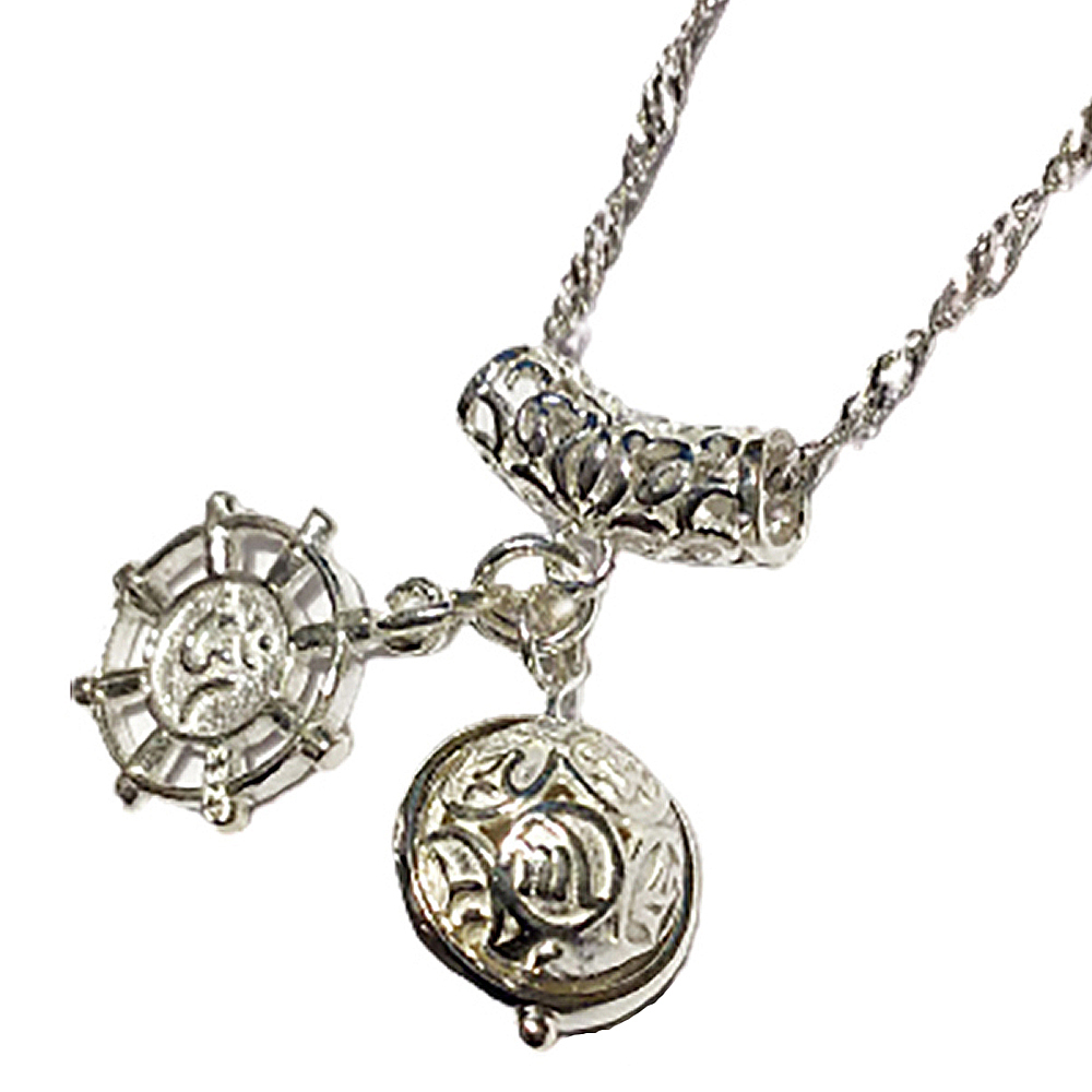 六字真言轉運珠+法輪常轉925銀項鍊【十方】150318