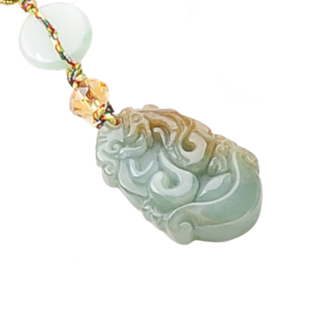 玉蛇{緬甸玉}五色線掛飾【十方】151055