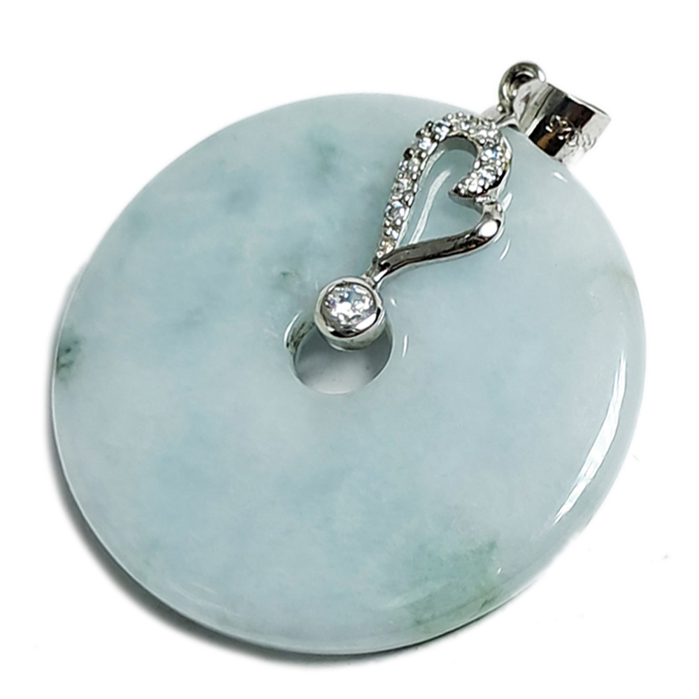 平安扣 緬甸玉鑲心型墜飾【十方】151009