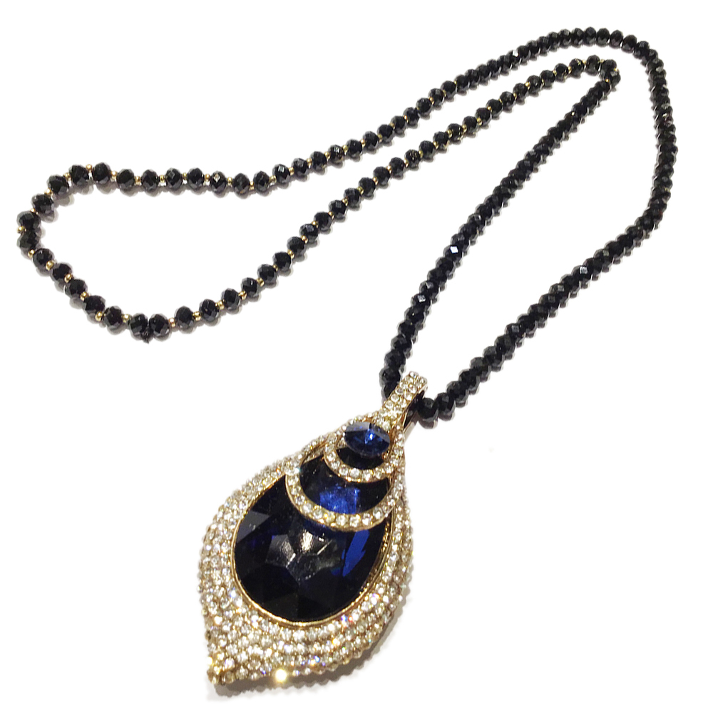 藍寶黑琉璃項鍊【十方】151031