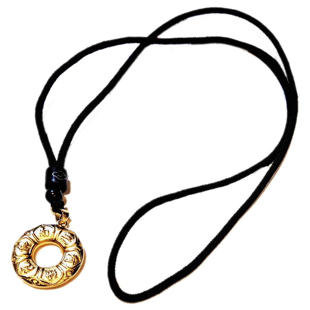 六字真言平安扣{沙金}中國結項鍊【十方】151263