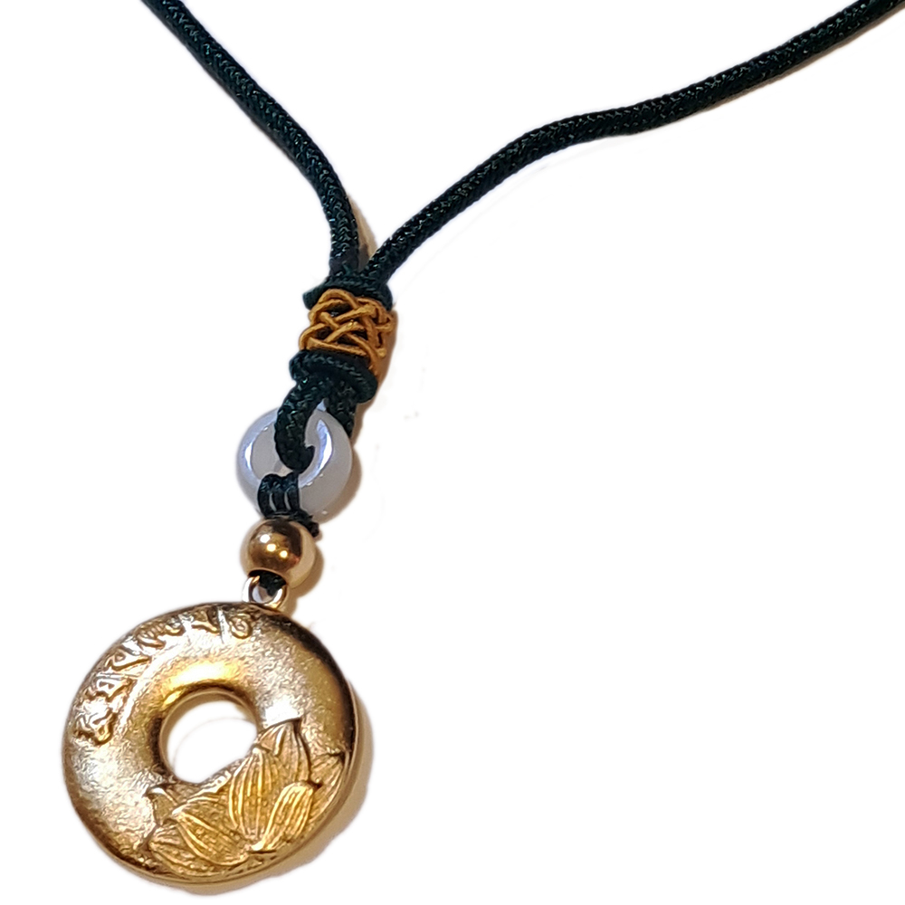 六字真言 蓮花平安扣 沙金項鍊【十方】151138