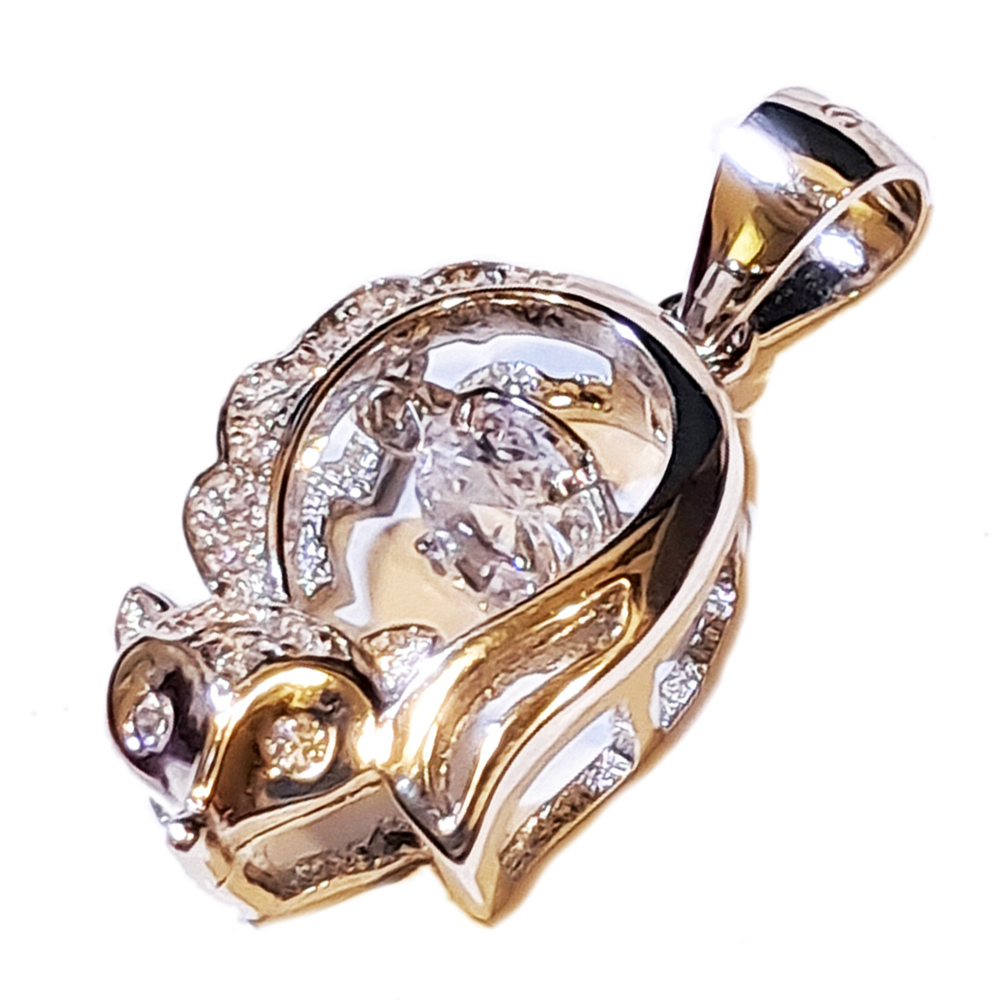 靈動狐狸鑲鋯石 s925純銀墜飾【十方】151504