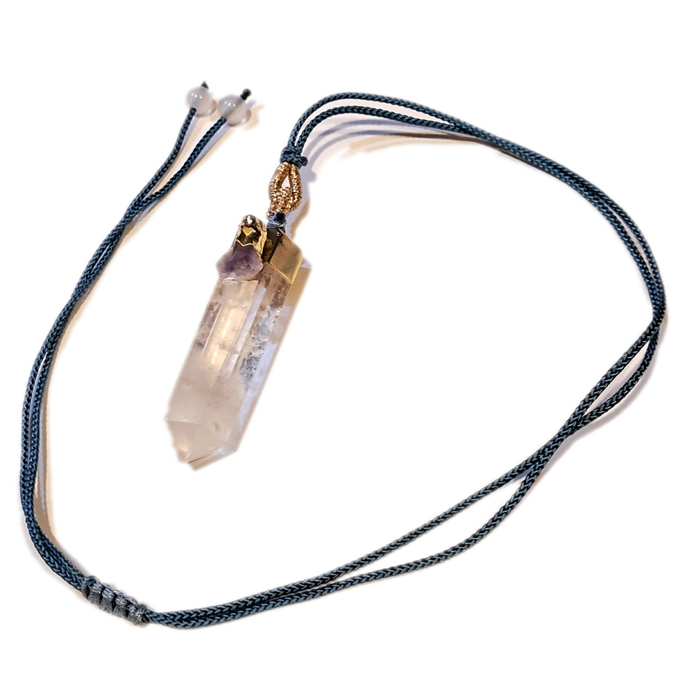 水晶柱&紫晶柱中國結項鍊【十方】151729