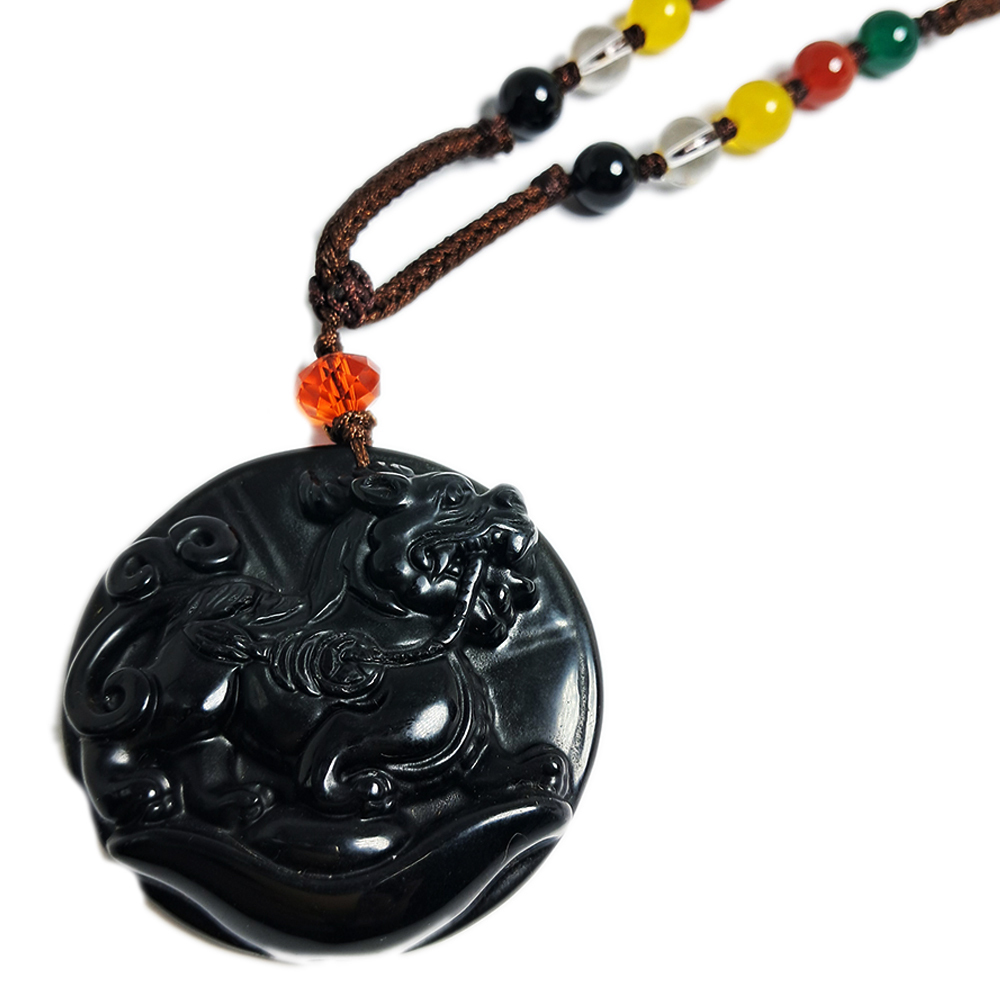 招財貔貅{黑曜石}五行珠項鍊【十方】151970