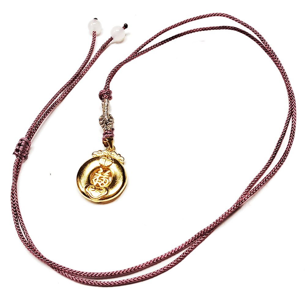 金福平安扣 沙金 中國結項鍊【十方】151913