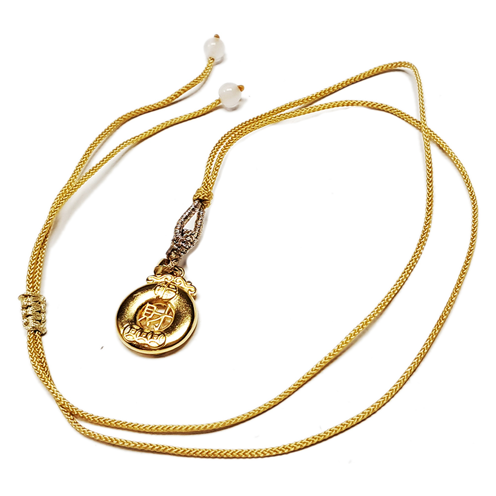 金財平安扣 沙金 中國結項鍊【十方】151912