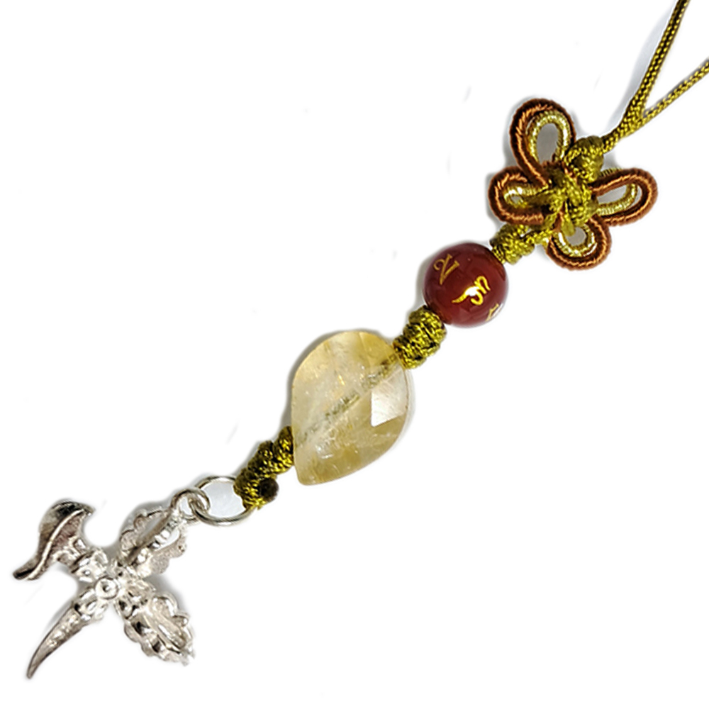 普巴杵{純銀}&金葉{黃晶}法寶掛飾【十方】152552