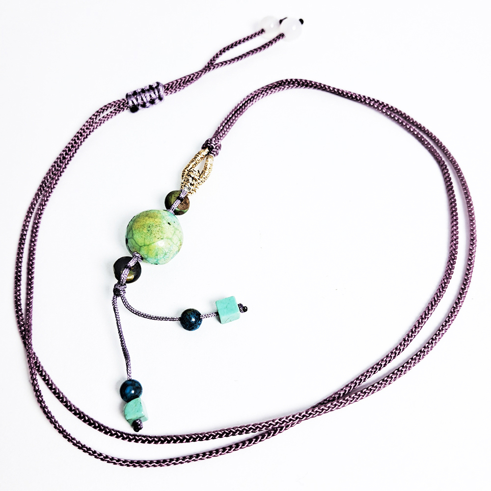 綠松石&蓮花中國結項鍊【十方】152928