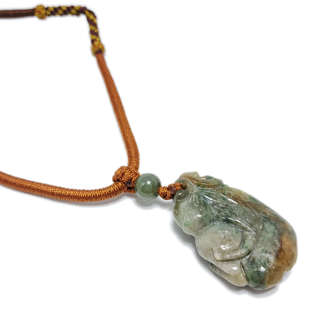 六合貴人{兔狗}三彩玉狗中國結項鍊【十方】123434