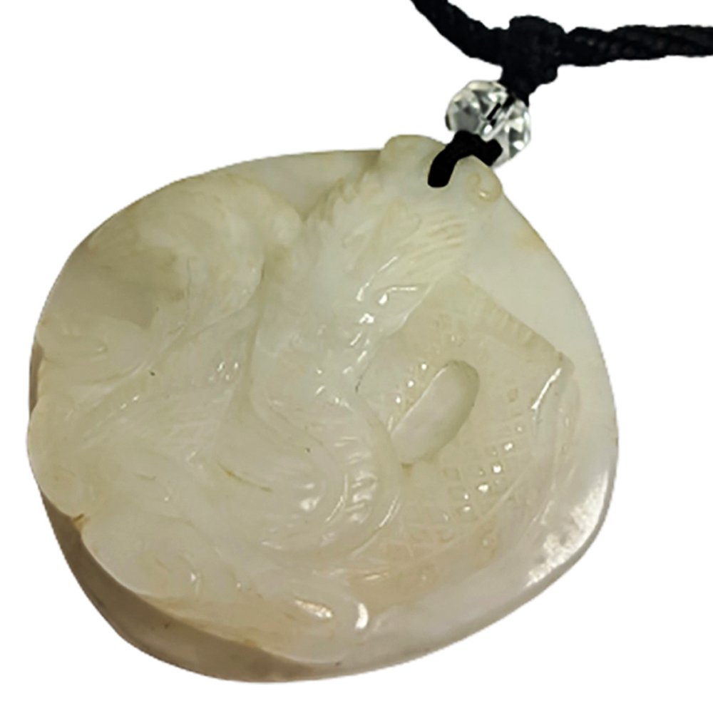 六合貴人{雞龍}白玉龍中國結項鍊【十方】123430