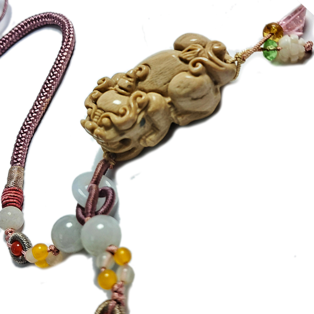 招財貔貅{木化石}中國結項鍊【十方】123160