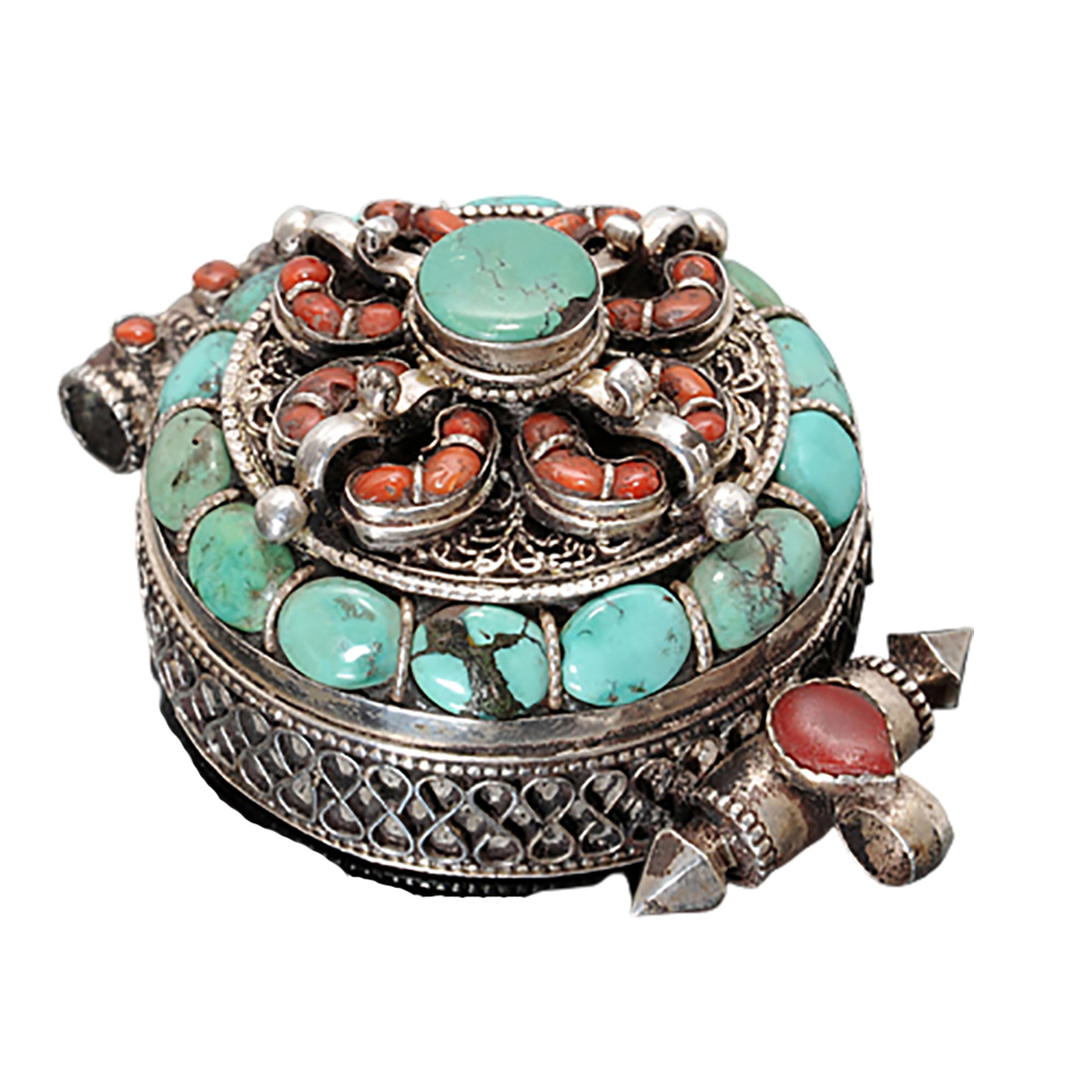 紅珊瑚&綠松石{十字杵}精工{純銀}嘎嗚【十方】127695