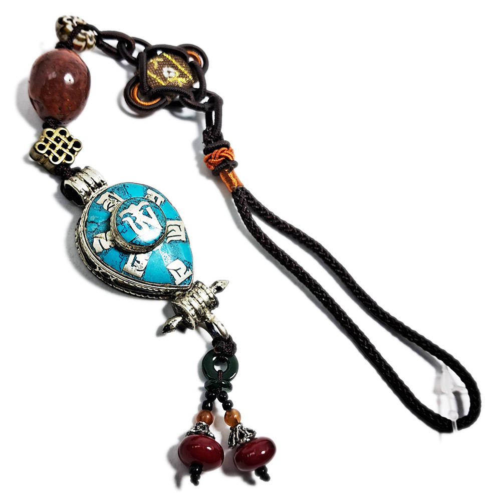 吉祥結&紅玉髓&六字真言嘎屋掛飾【十方】128495