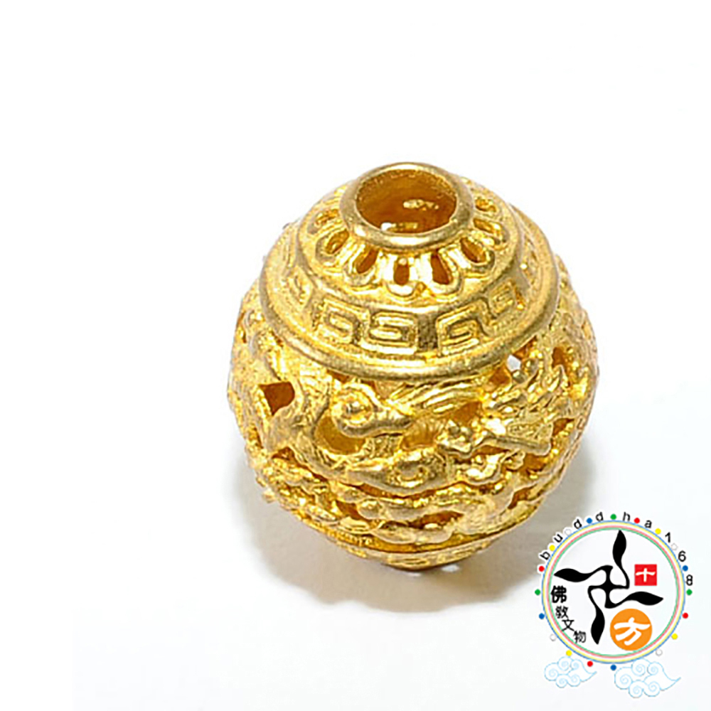 龍鳳精緻簍空銅珠(2公分)【十方】129145