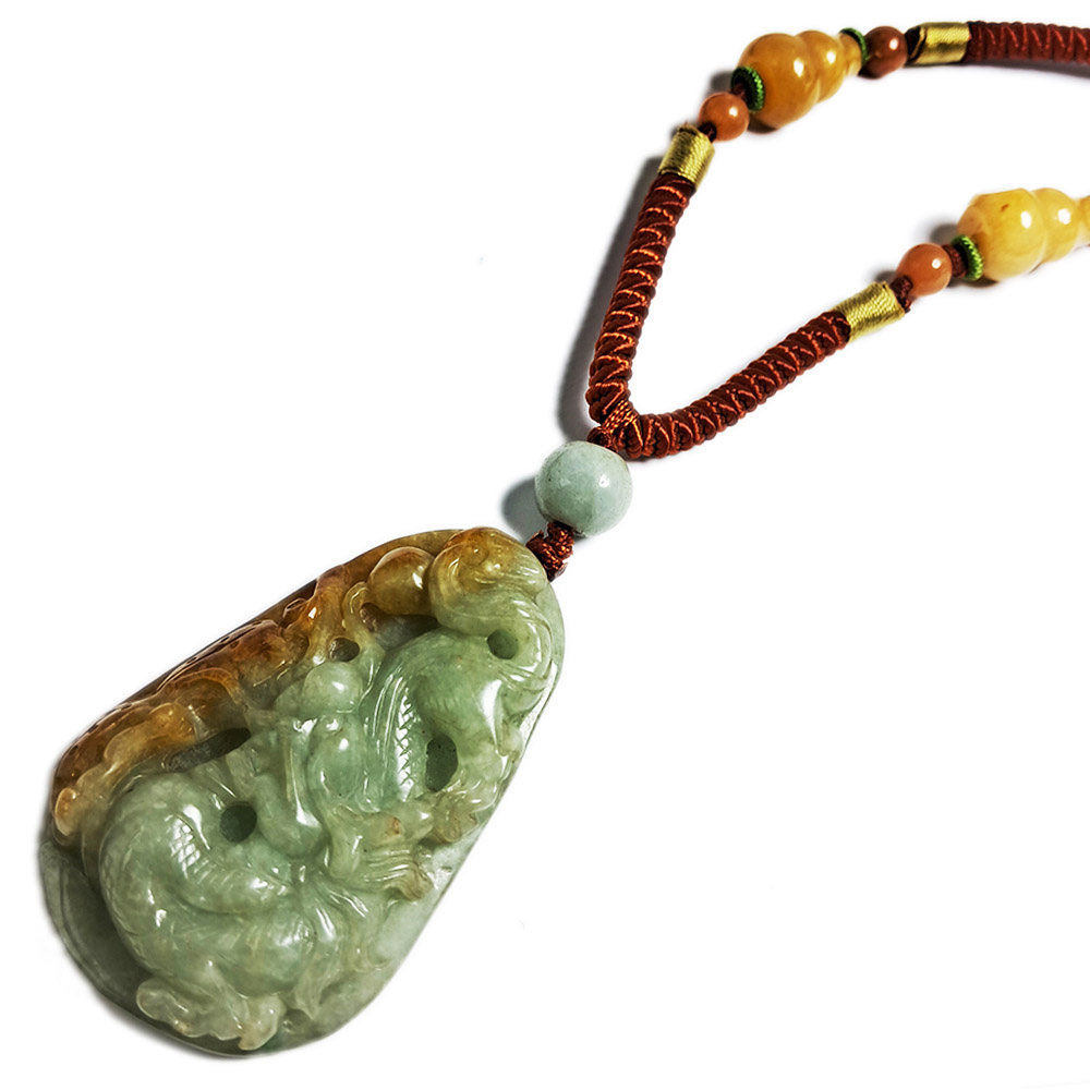 祥龍獻瑞{蜜糖玉}中國結項鍊【十方】132228