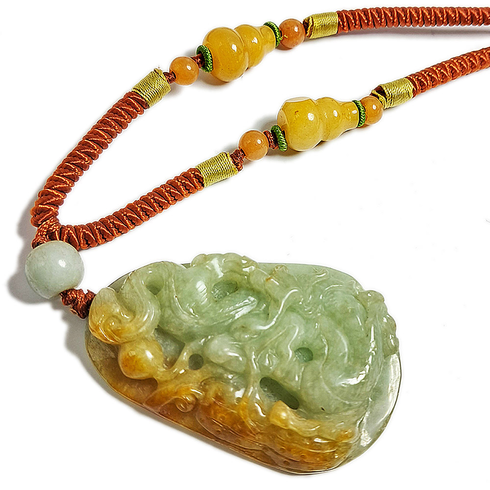 祥龍獻瑞{蜜糖玉}中國結項鍊【十方】132228