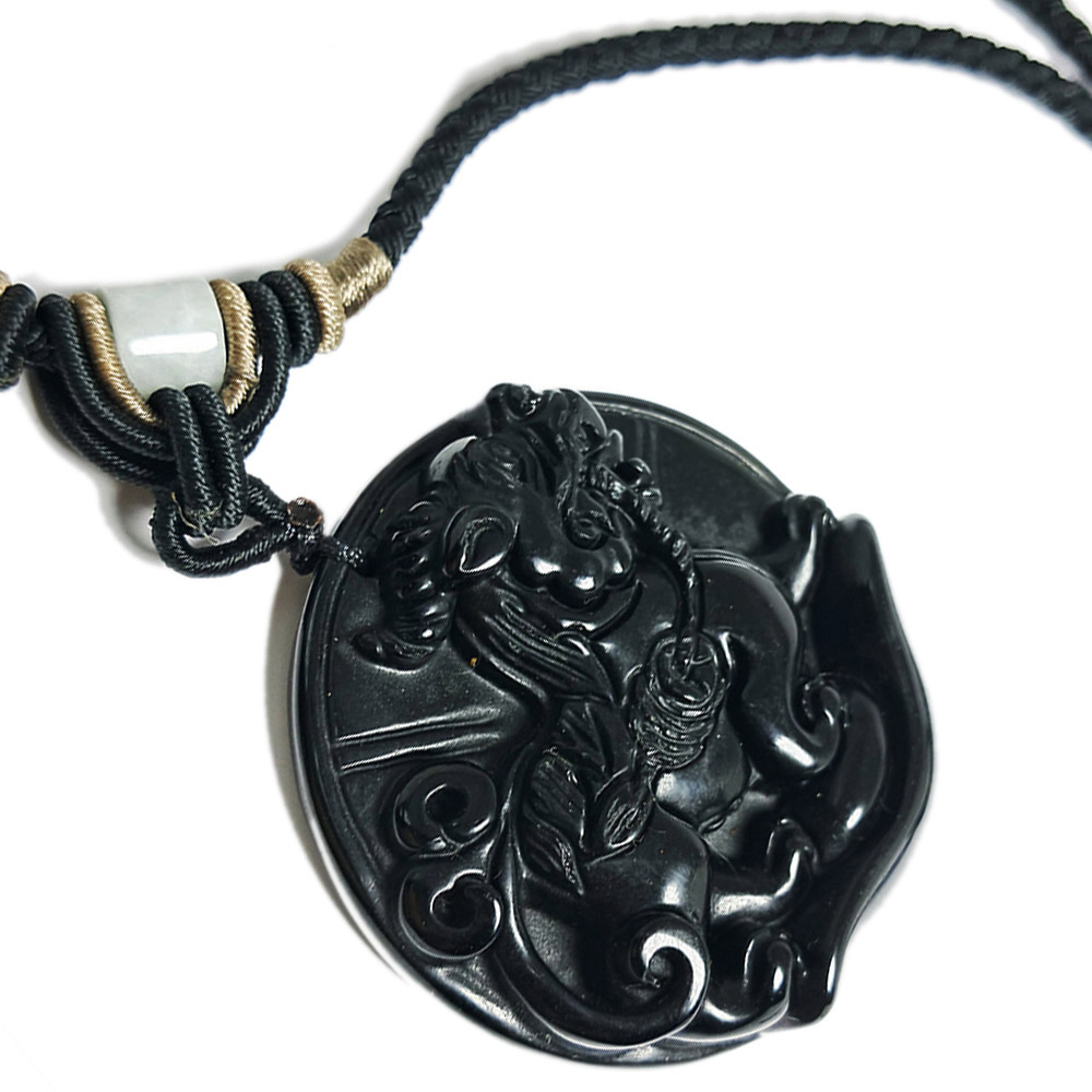 旺財貔貅{黑曜岩}五行珠項鍊【十方】132925