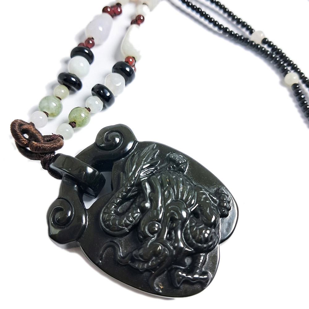 龍如意{黑曜岩}中國結項鍊【十方】132336