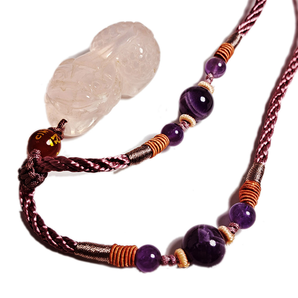 招財貔貅{星光粉晶}項鍊【十方】133171