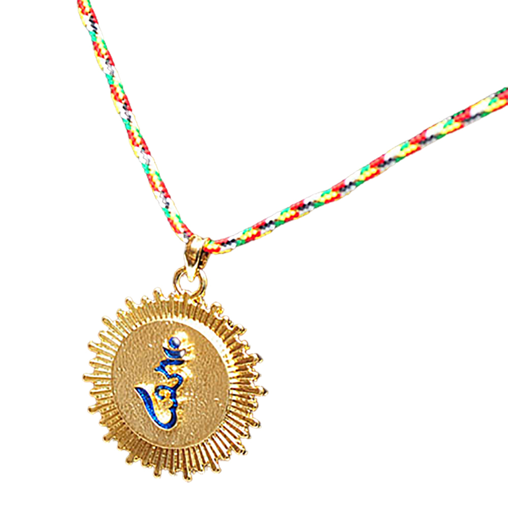 吽字金牌五色線項鍊【十方】133907