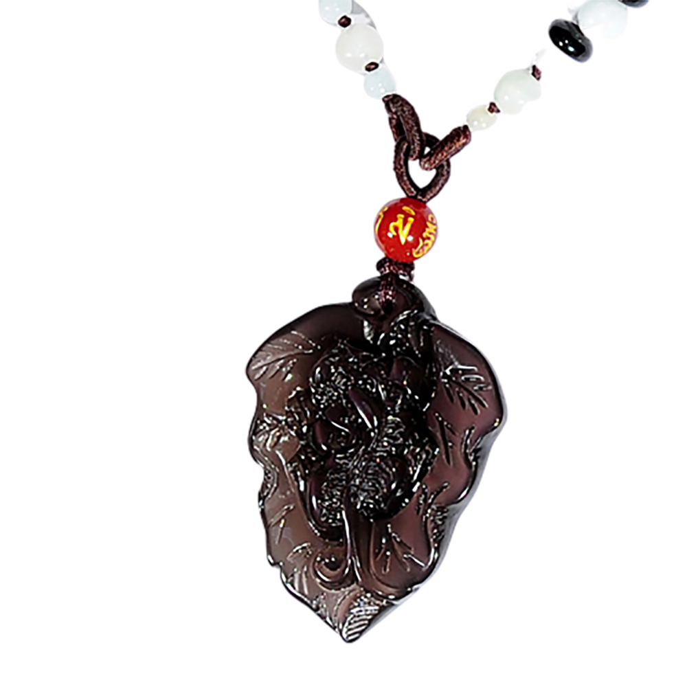 冰種黑曜岩貔貅(事業有成)項鍊【十方】133997