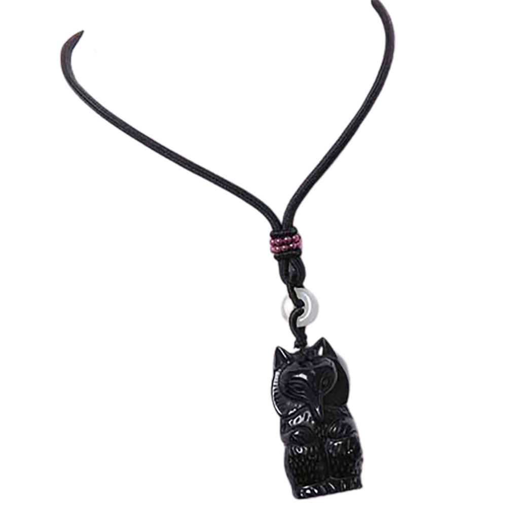 黑狐狸防爛桃花{黑曜岩}項鍊【十方】135132