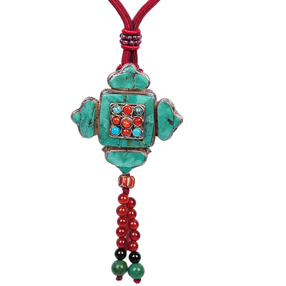 十字杵鑲綠松石925銀{嘎嗚}【十方】135002