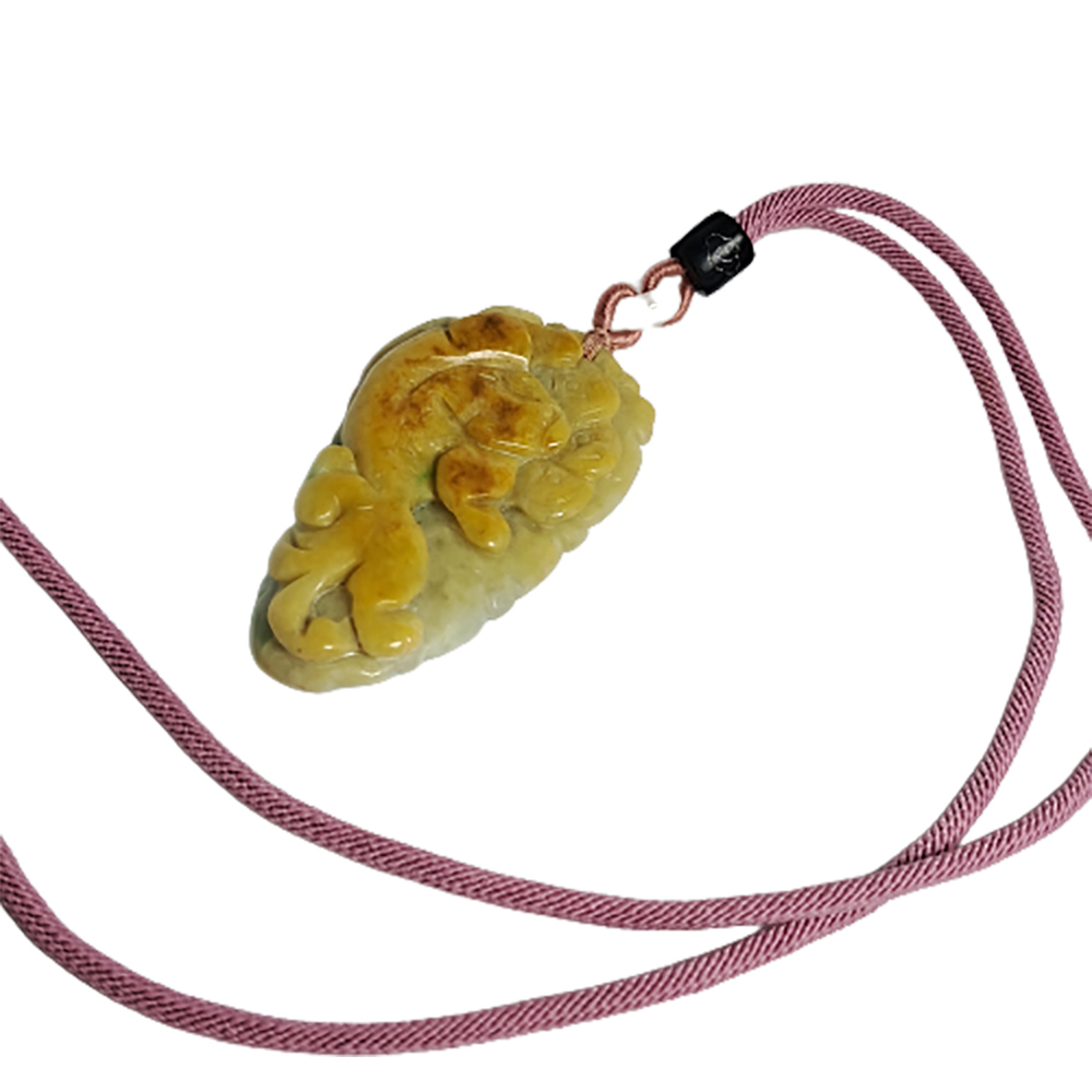 招財豼貅{蜜糖黃}玉珮中國結項鍊【十方】135131