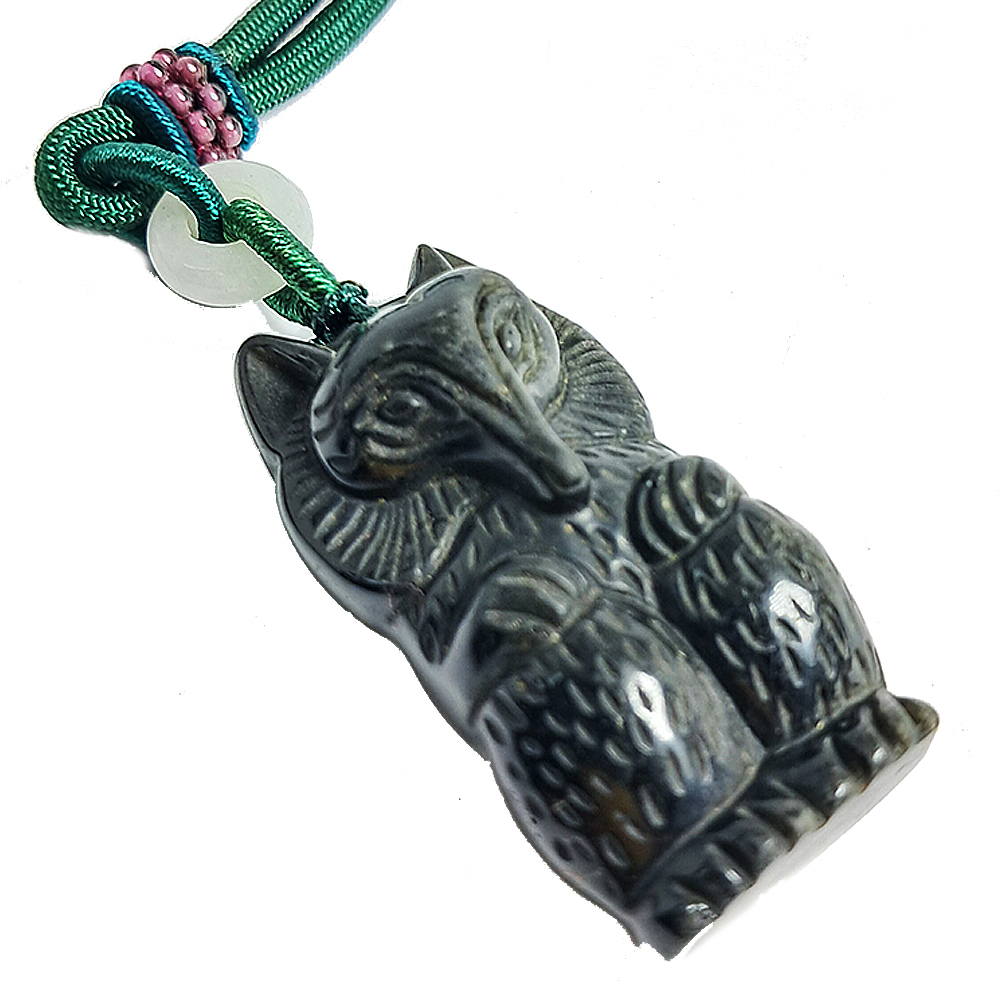 黑狐狸防爛桃花{黑曜岩}項鍊【十方】134688