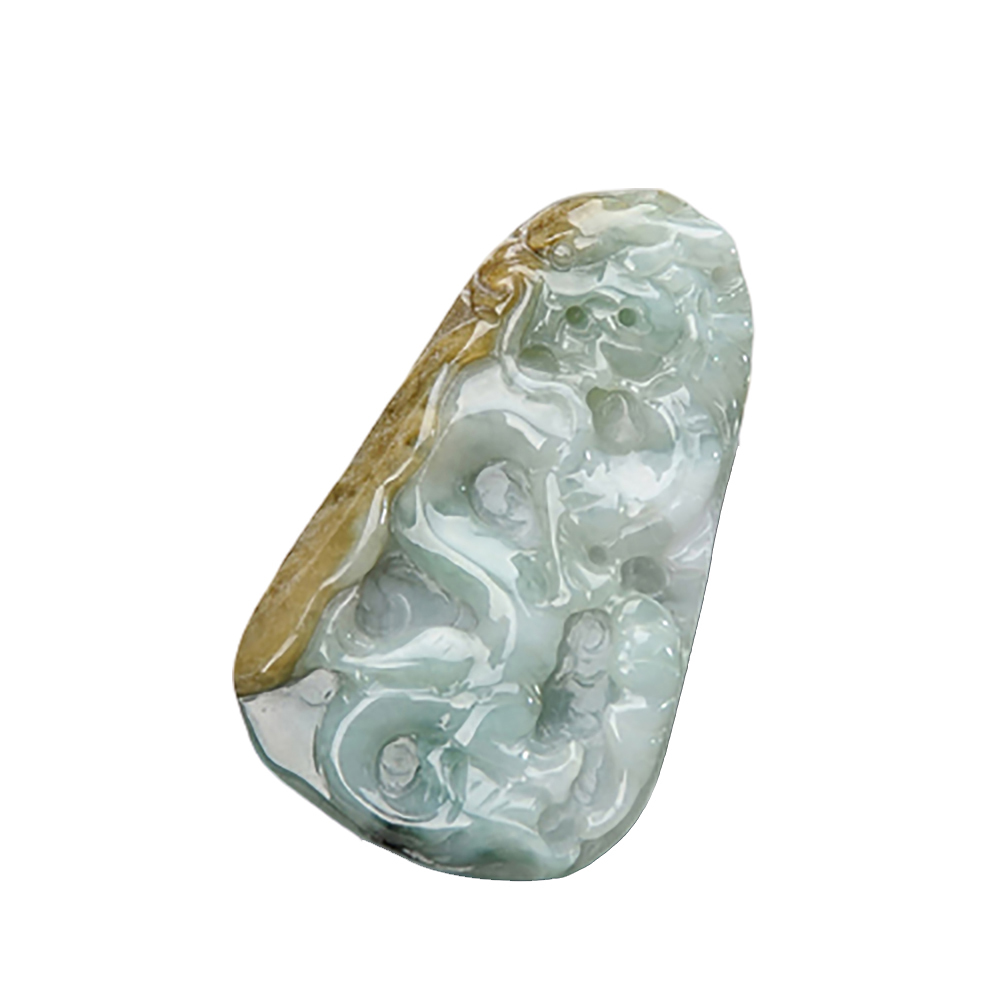 祥龍獻瑞{緬甸雙彩翡翠}中國結項鍊【十方】135628