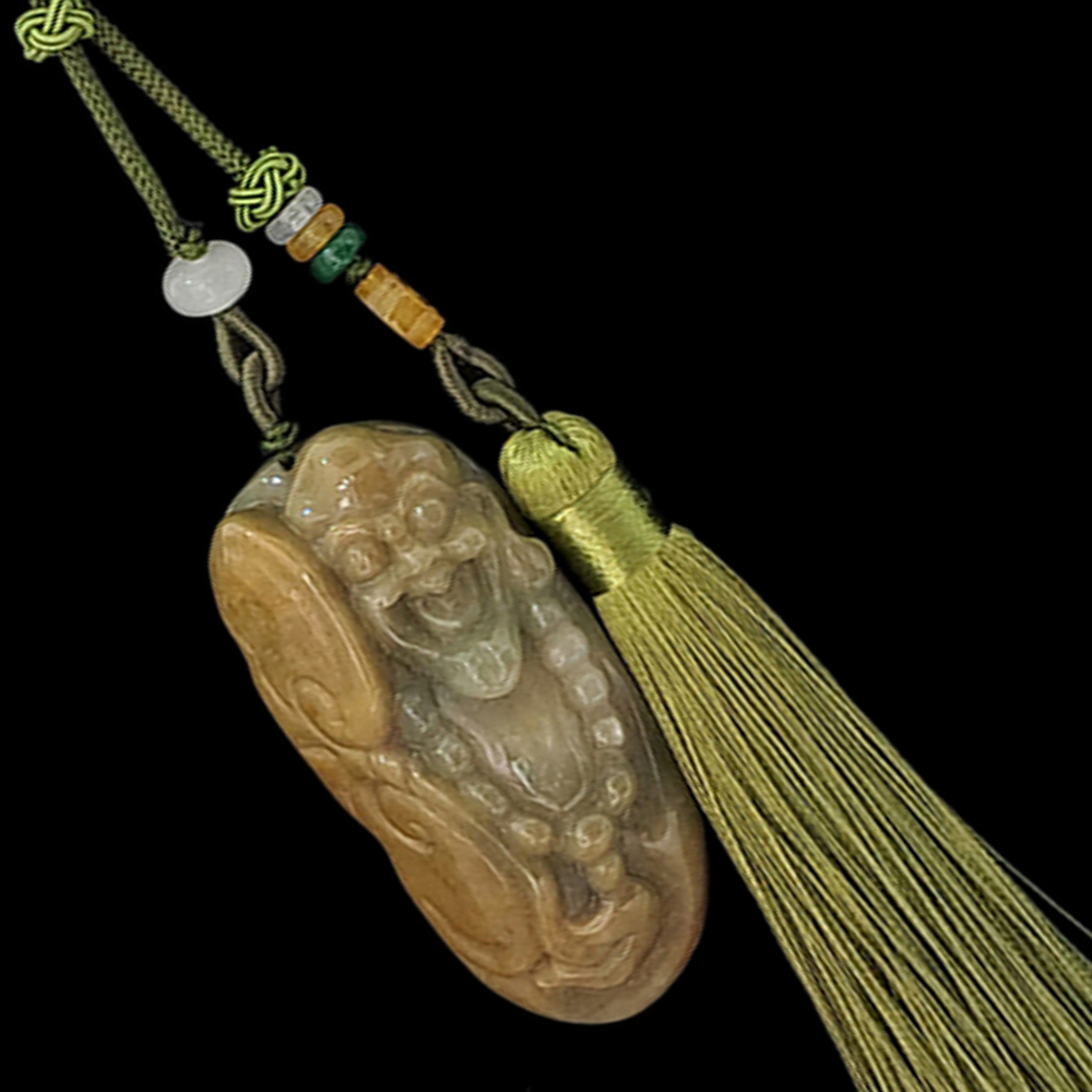 如意羅漢{緬甸玉蜜糖雙彩}吉祥掛飾【十方】135635