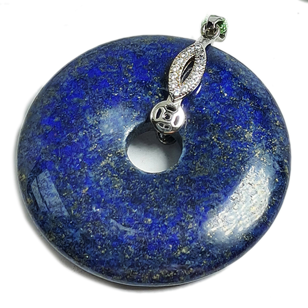 平安扣{青金石}3.5公分+黑繩項鍊【十方】135719