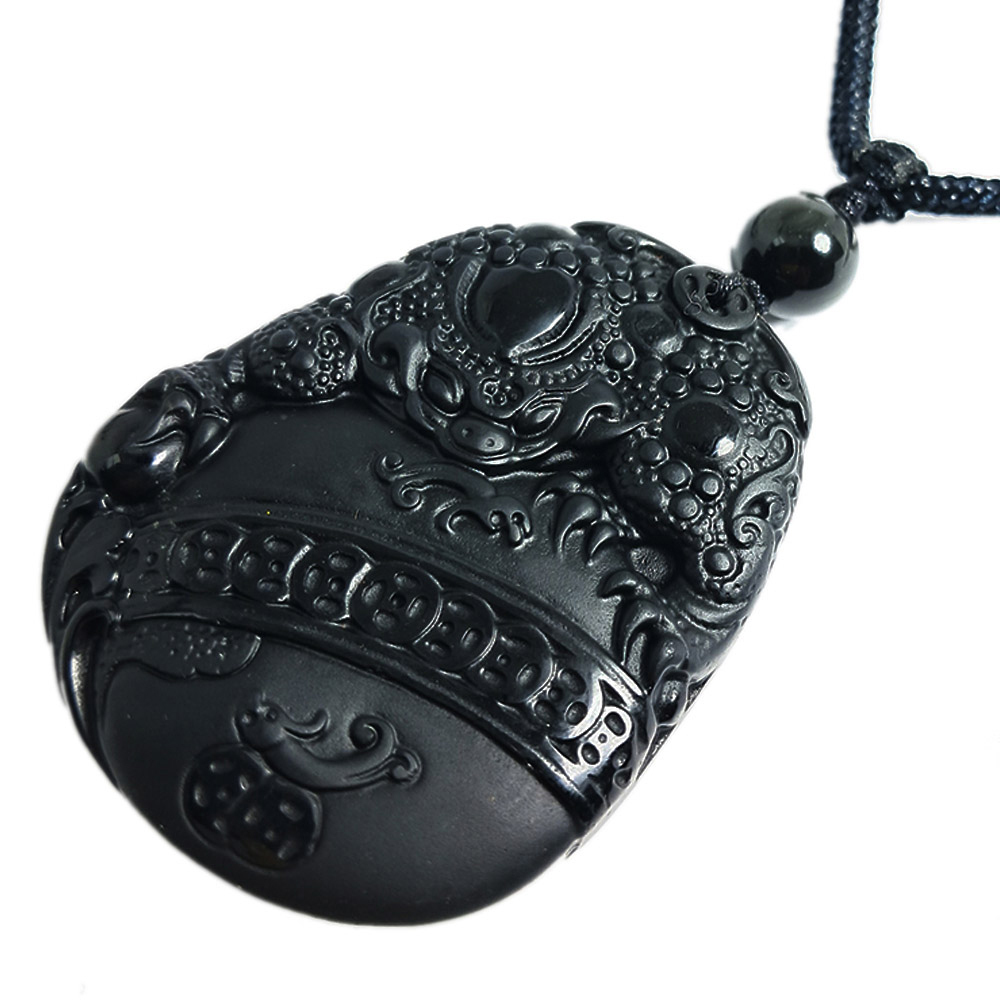 開運旺財蟾蜍{黑曜岩}項鍊【十方】136084