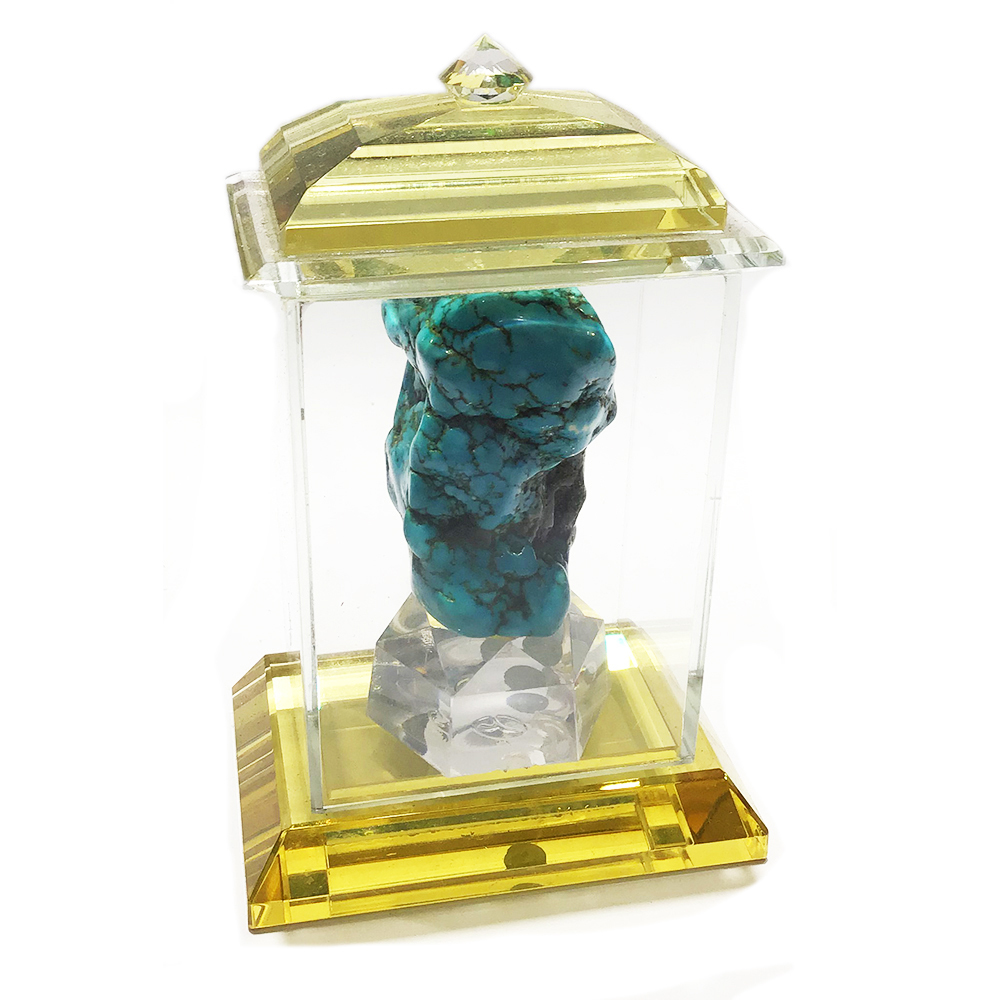  綠松石原礦51g附琉璃龕【十方】136486