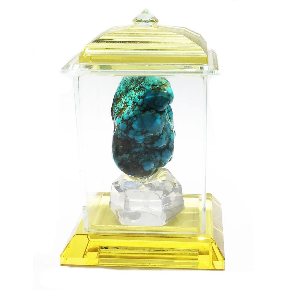  綠松石原礦51g附琉璃龕【十方】136486