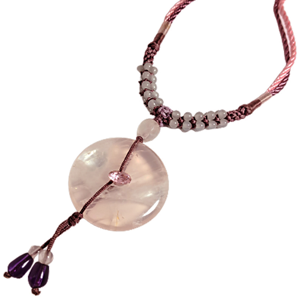 水晶鑽+同心圓{星光粉晶}項鍊【十方】137649