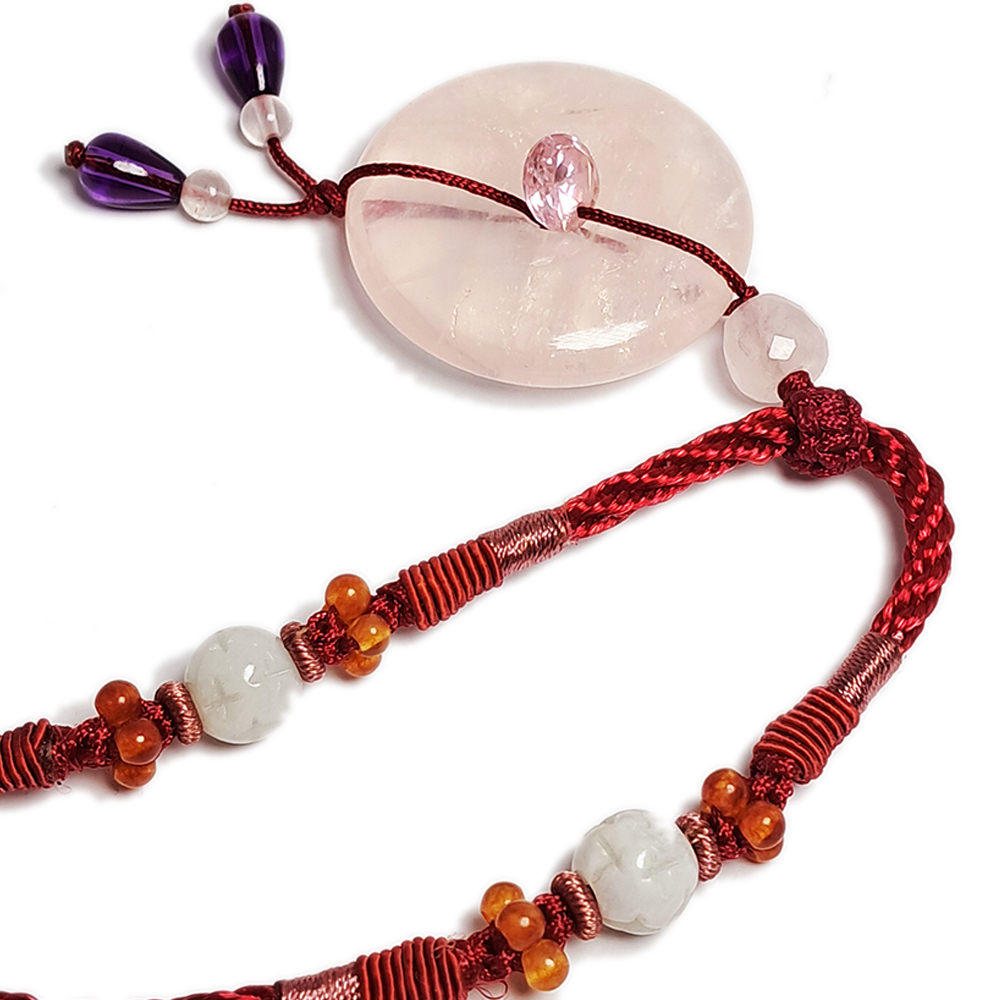 水晶鑽+同心圓{星光粉晶}項鍊【十方】137651